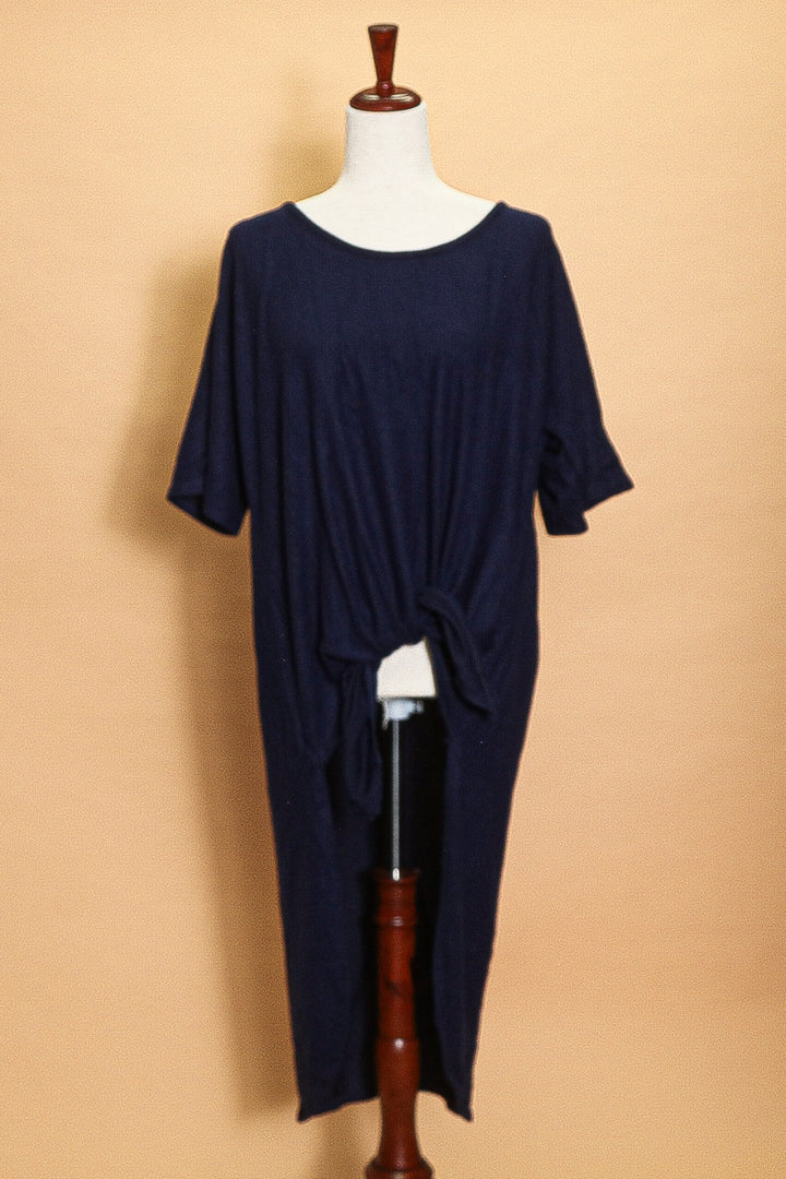 Plus Navy Front Tie Duster