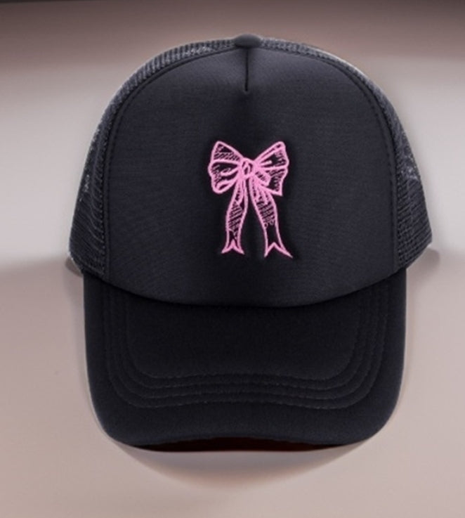 Coquette Bow Embroidery Tucker Hat