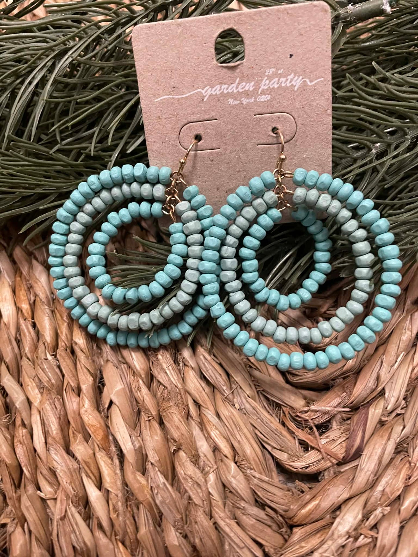 Triple Hoop Beaded Earrings