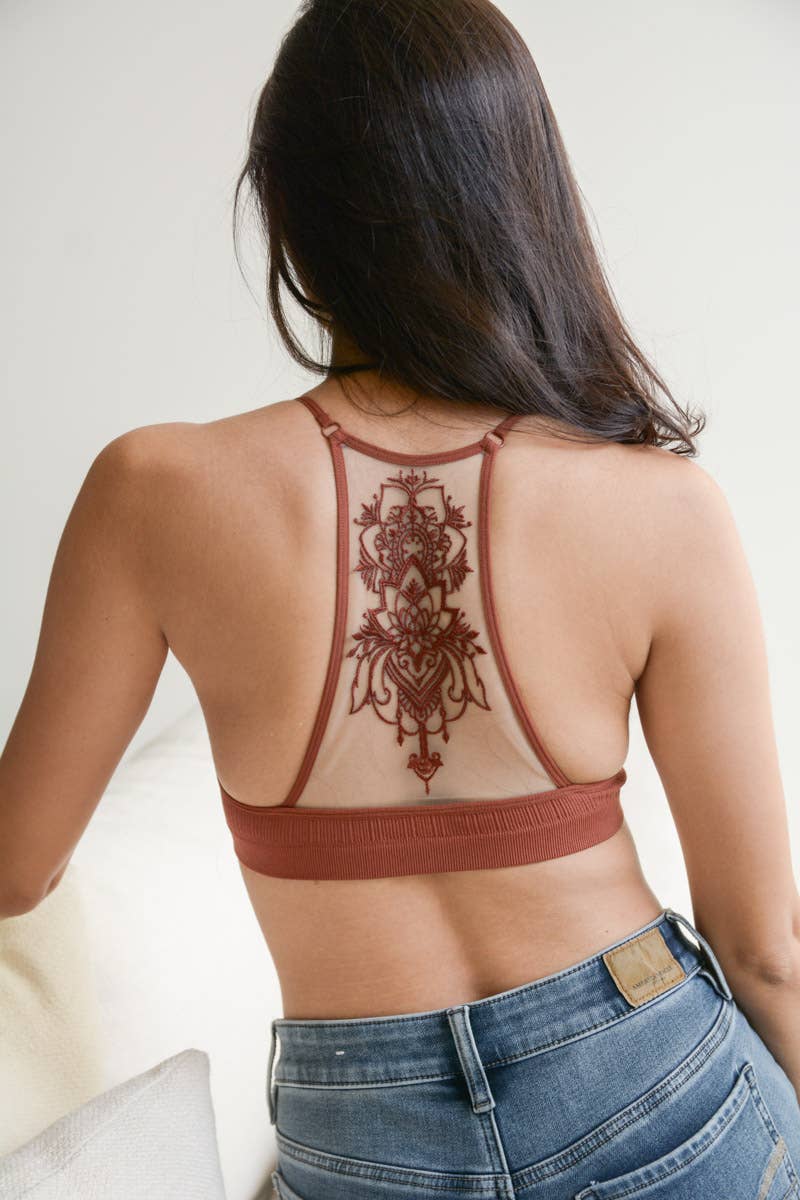 Tattoo Back Mesh Bralette – Unique, Comfortable, Stylish ✨
