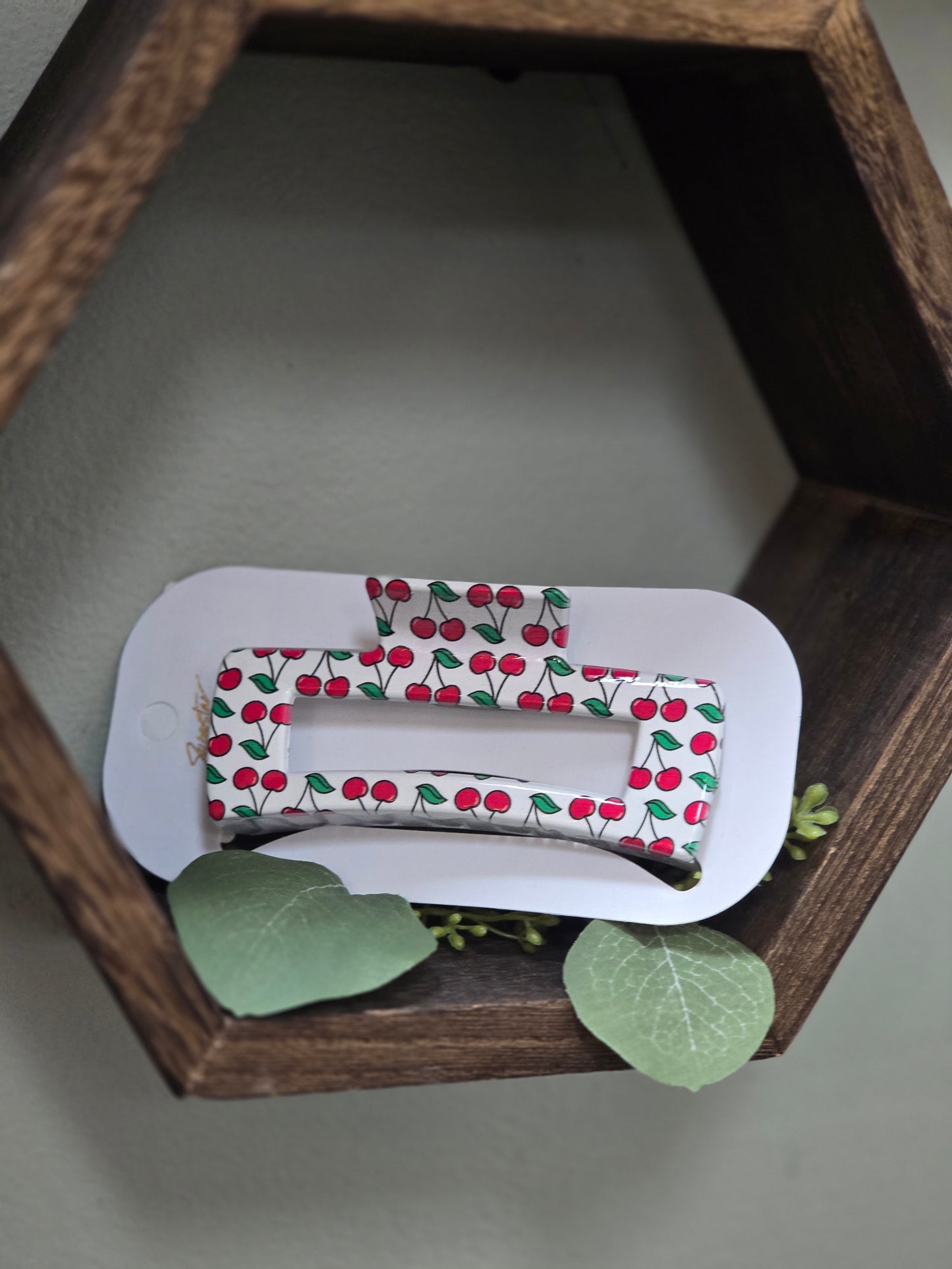 Cherry Printed Hair Clips