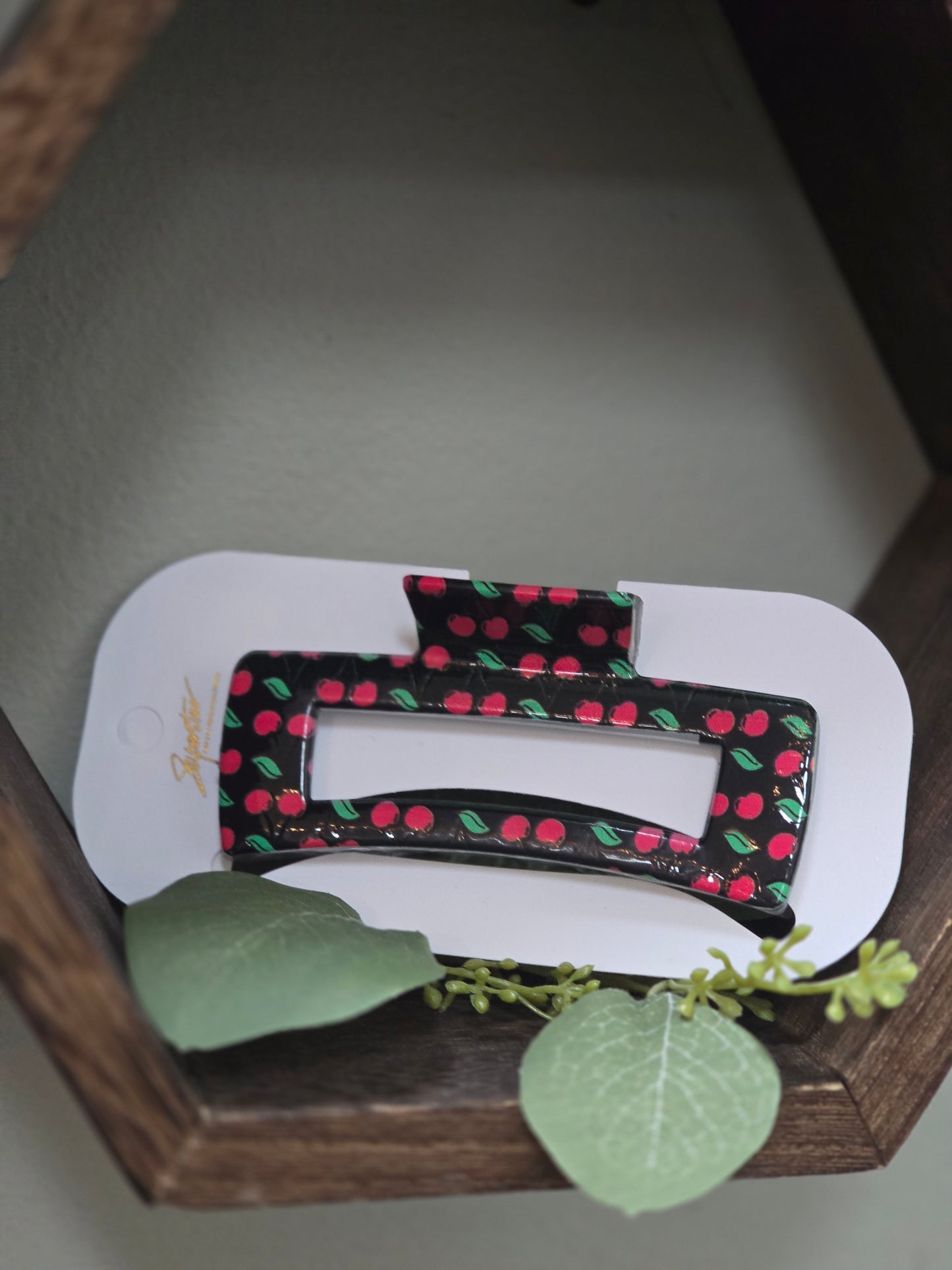Cherry Printed Hair Clips