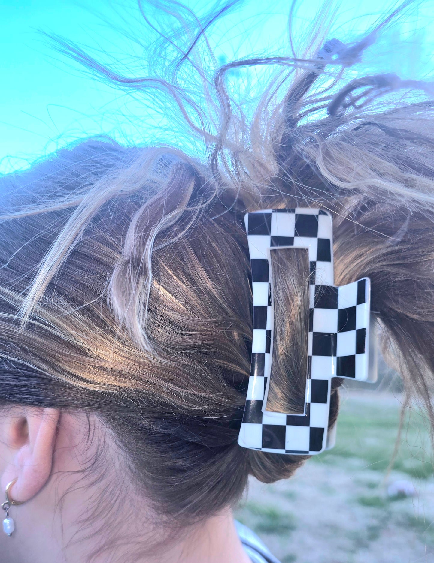 Checkered Hair Clip