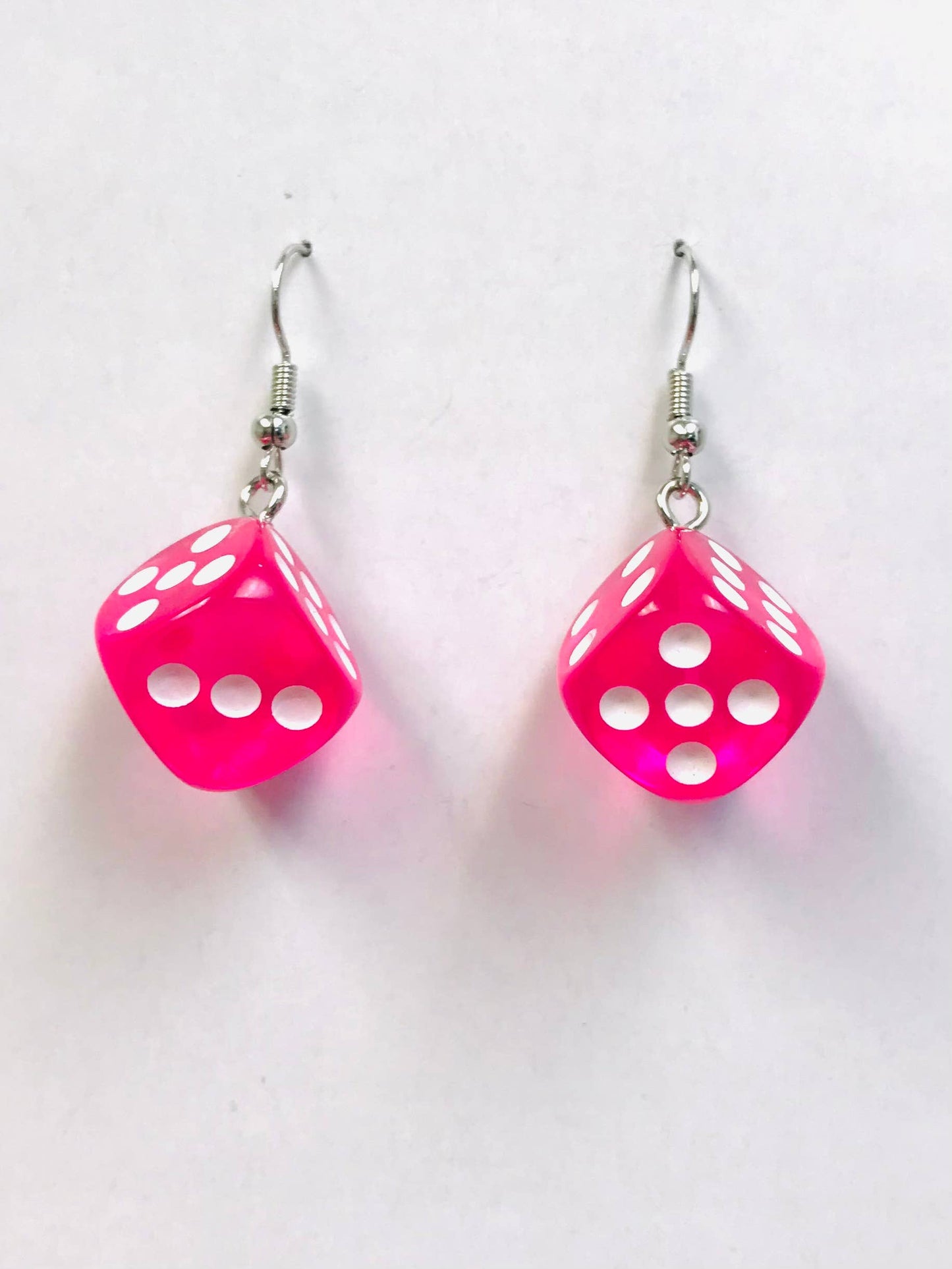 Transparent Dice Earrings