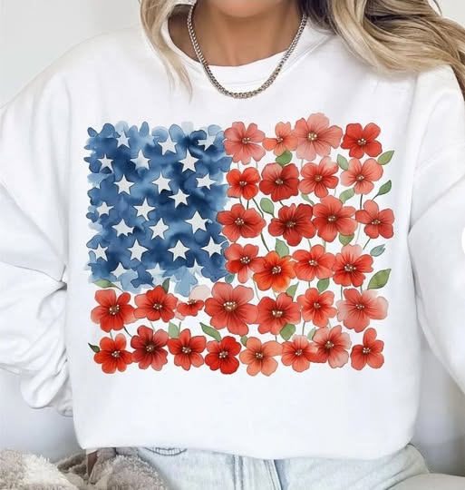 Watercolor Wildflower Flag Tee(PREORDER)