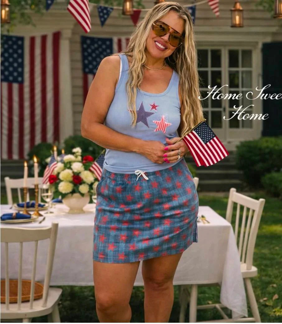 American Honey Star Denim Skirt