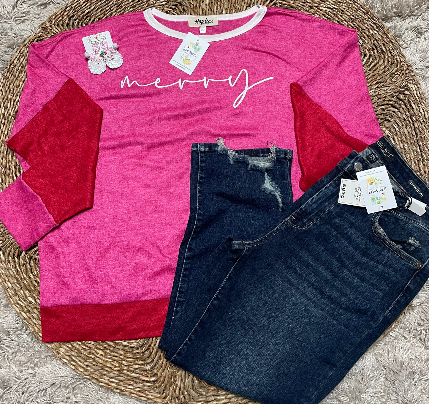 Pink & Red "Merry" Script