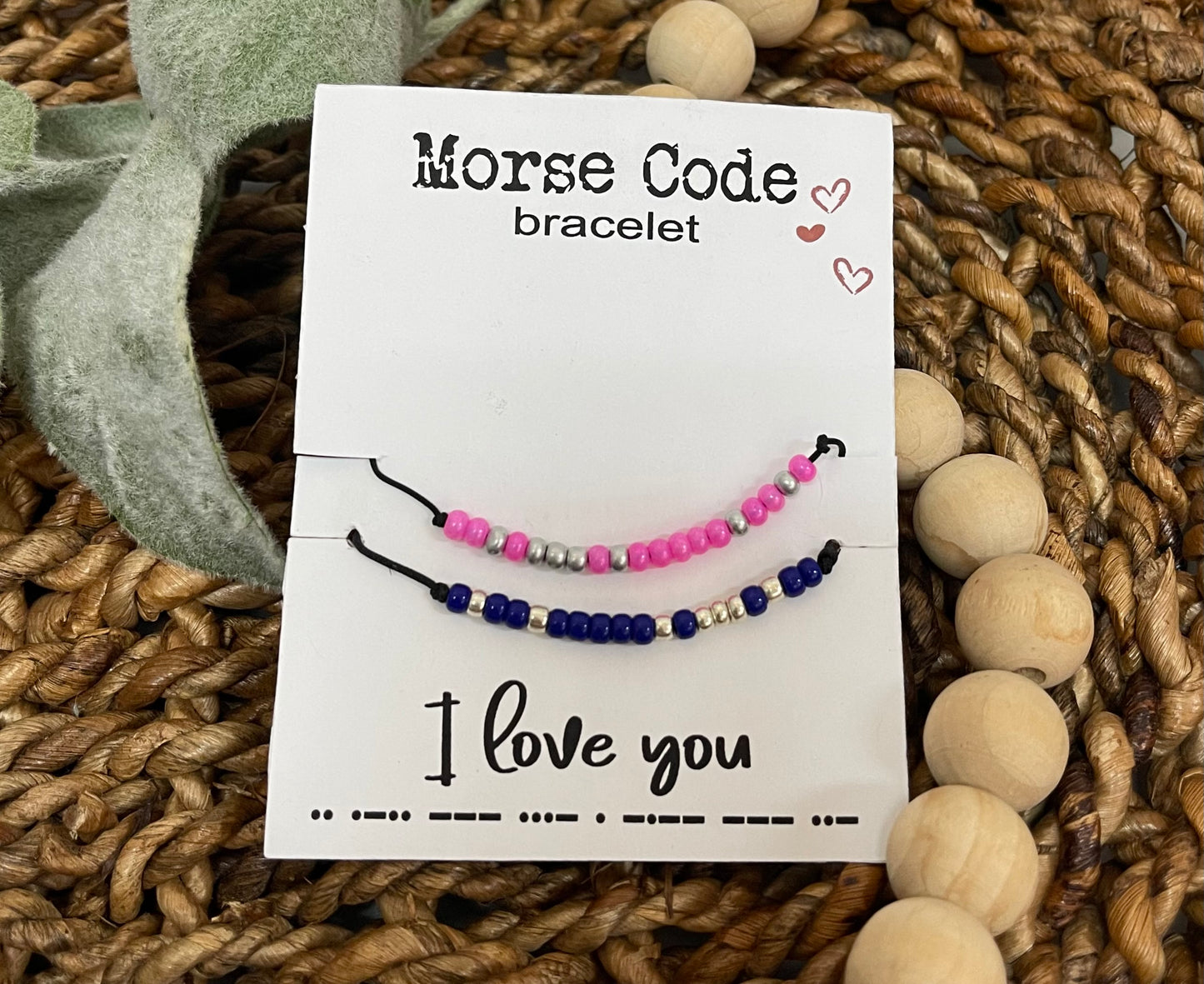 I love you Morse Code Bracelets