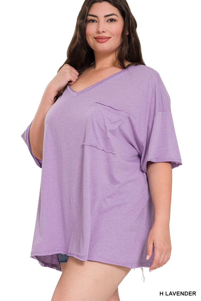 TRI BLEND OVERSIZED FRONT POCKET BOYFRIEND TEE
