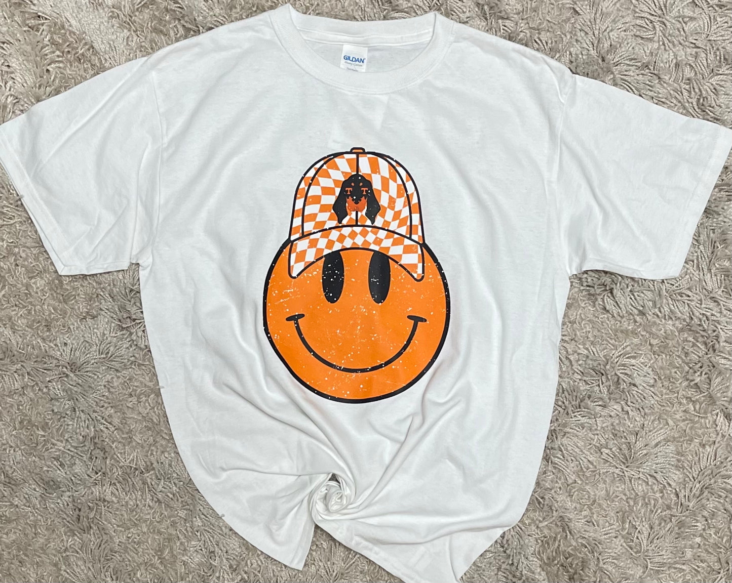 Checkerboard Smiley Tee or Crew