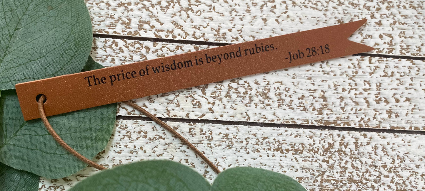 Bible Verse Leather Bookmarks
