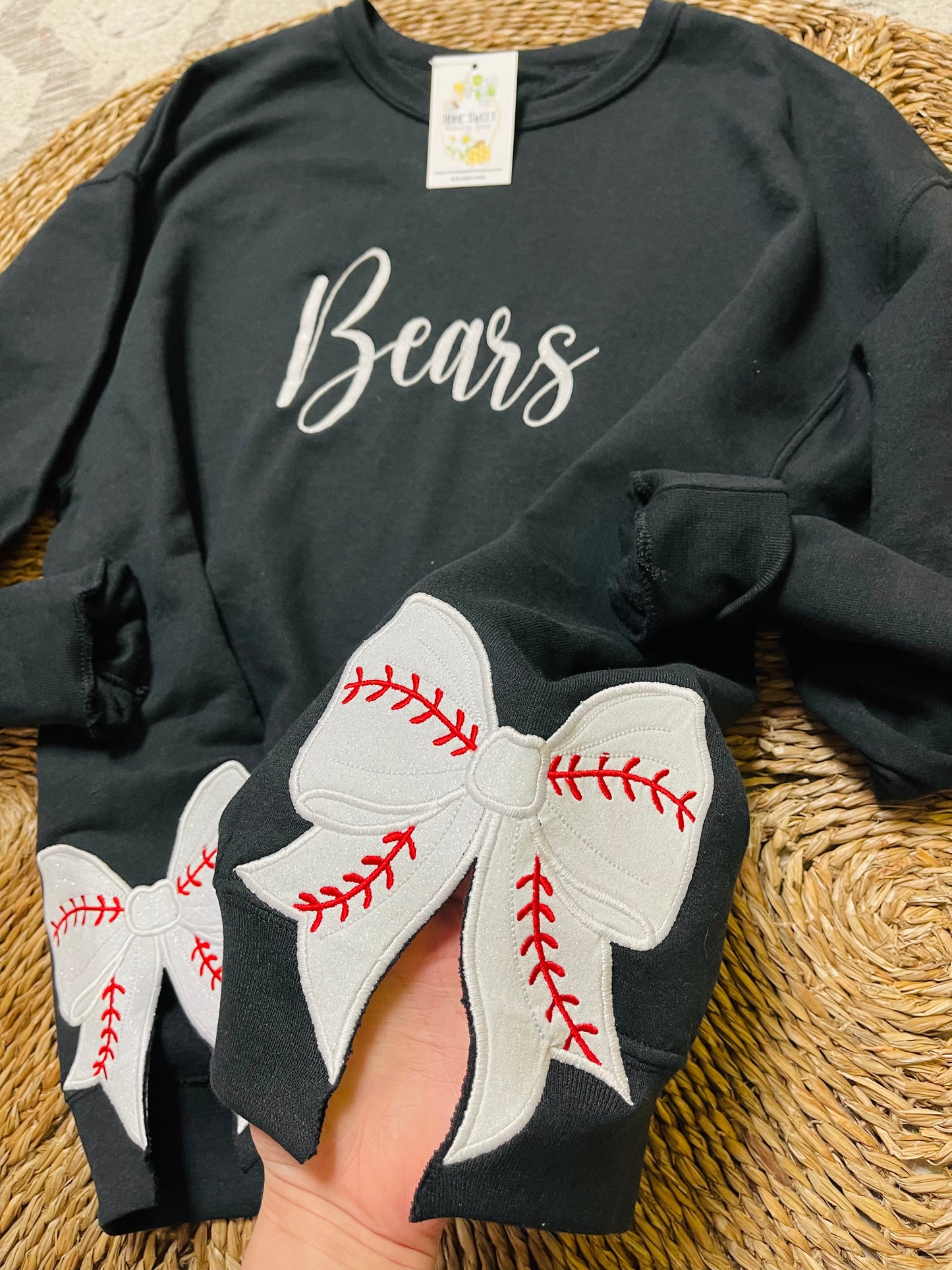 BEARS Embroidered Baseball Side Bow Crew