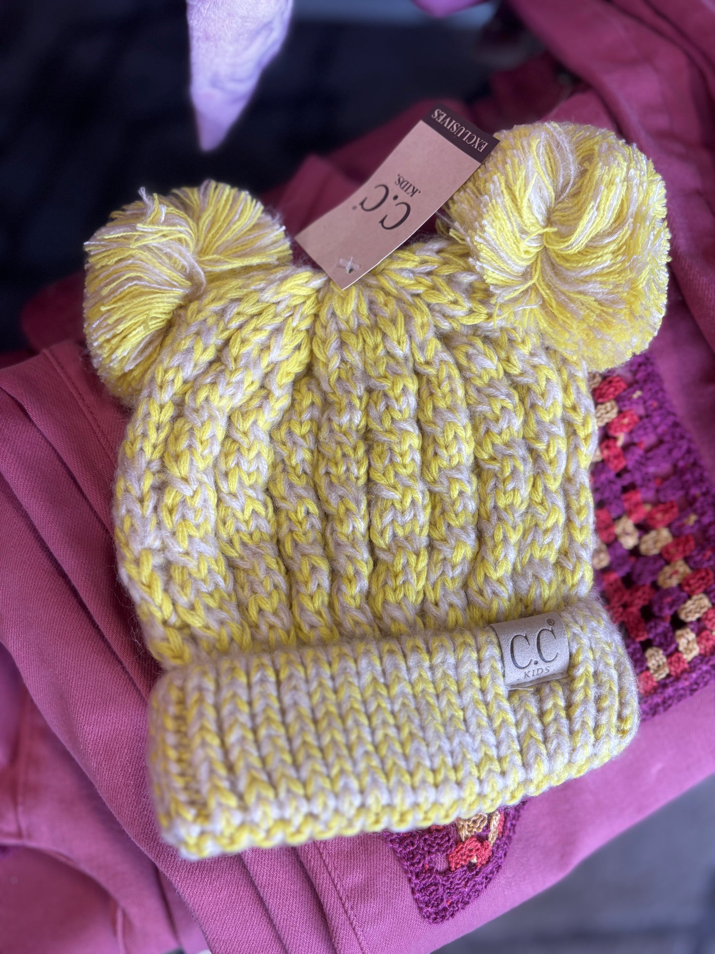 C.C. Kids Double Pom Beanie