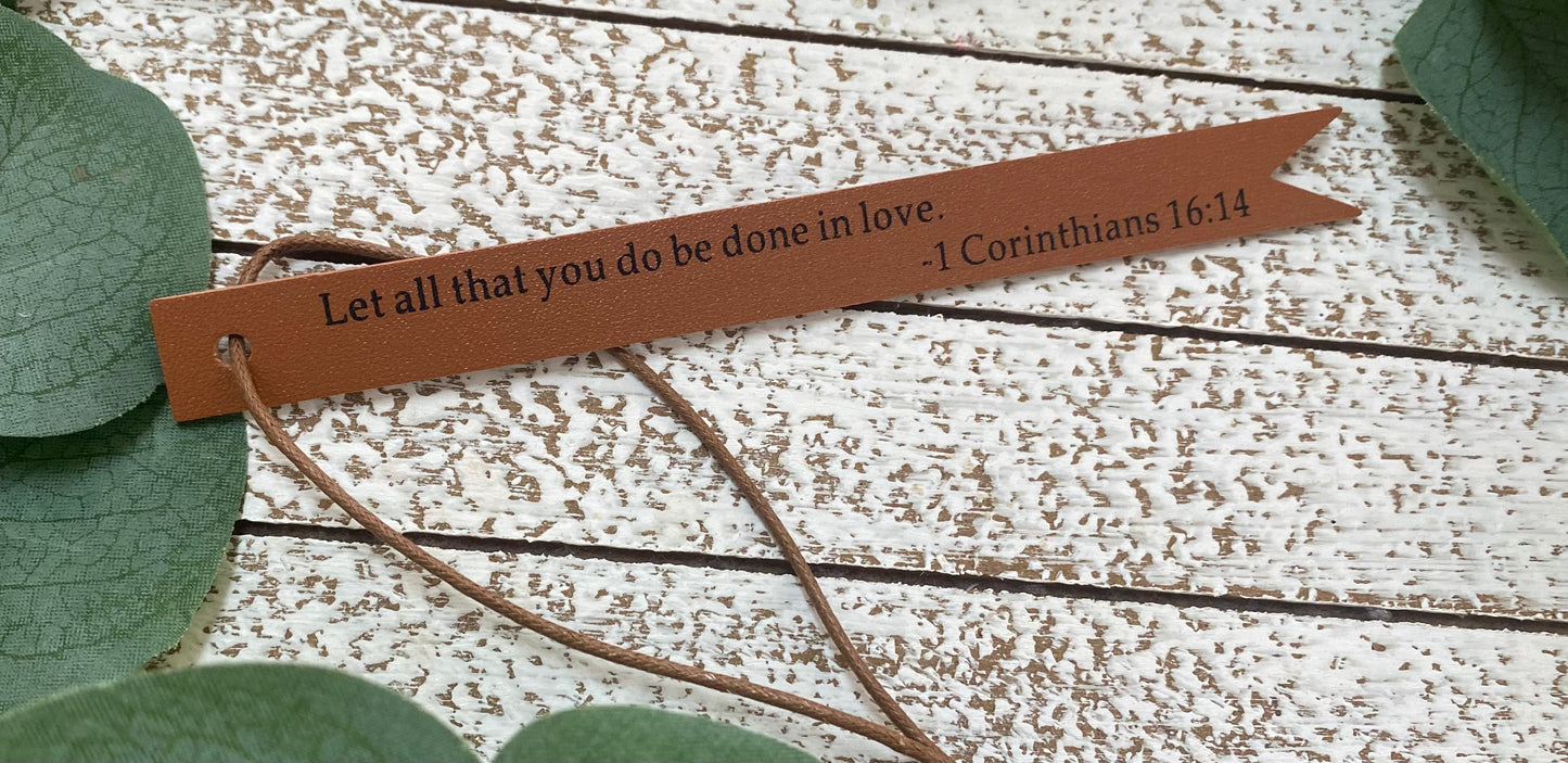 Bible Verse Leather Bookmarks