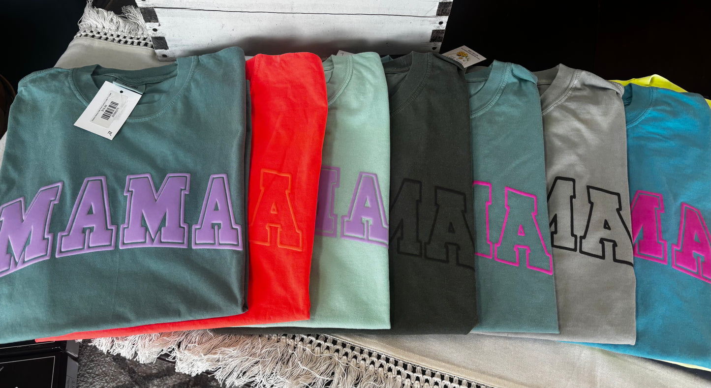 Mystery Mama Puffy Print Comfort Color Tee Deal