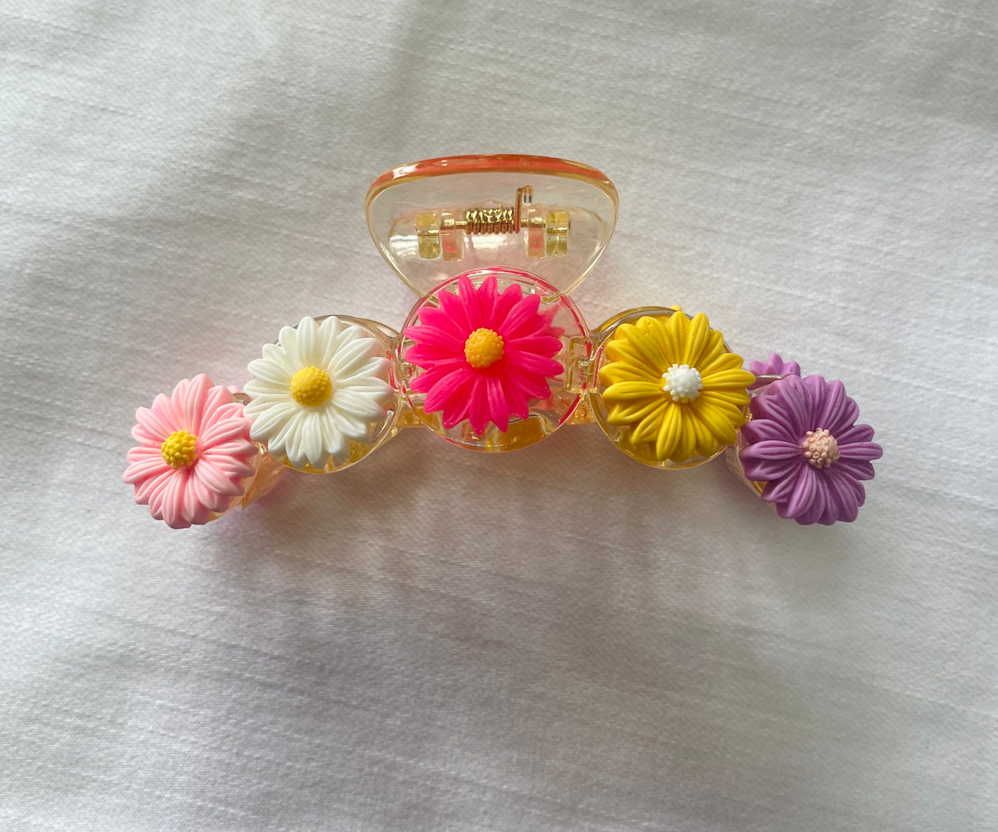 Pastel Colored Flower Hairclip for Women. Spring Hair Clips