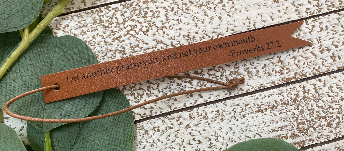 Bible Verse Leather Bookmarks