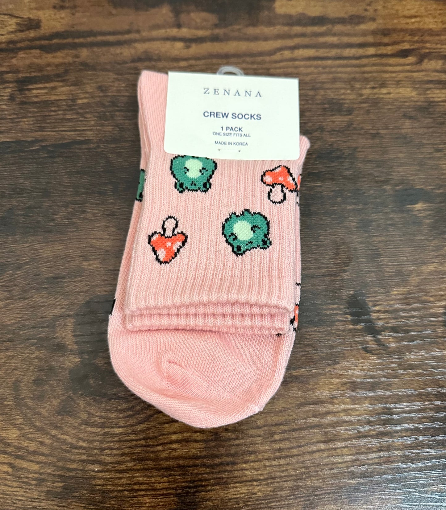 Frog and Mushrooms Crew Socks