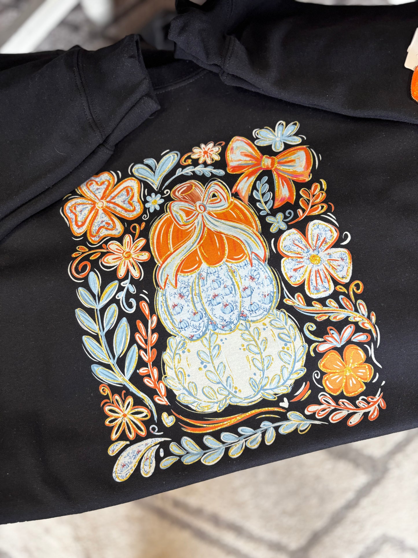 Fall Stacked Pumpkin Florals Crew PREORDER