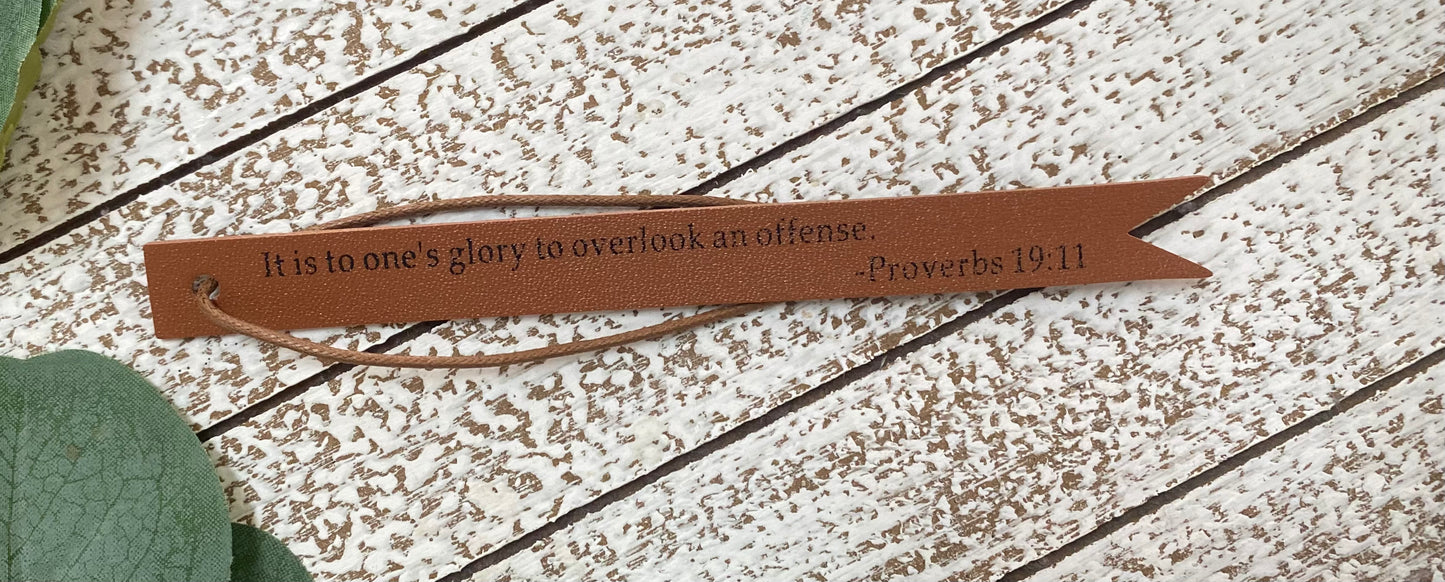 Bible Verse Leather Bookmarks
