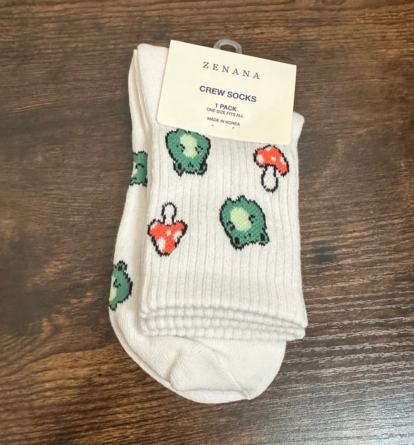 Frog and Mushrooms Crew Socks