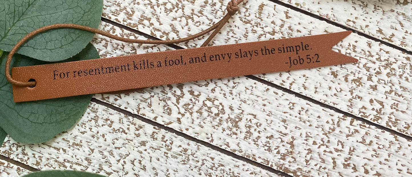 Bible Verse Leather Bookmarks
