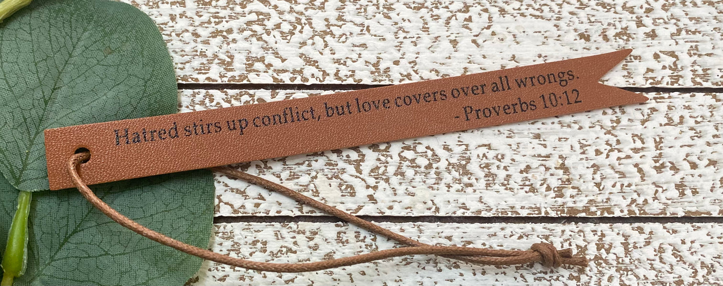 Bible Verse Leather Bookmarks