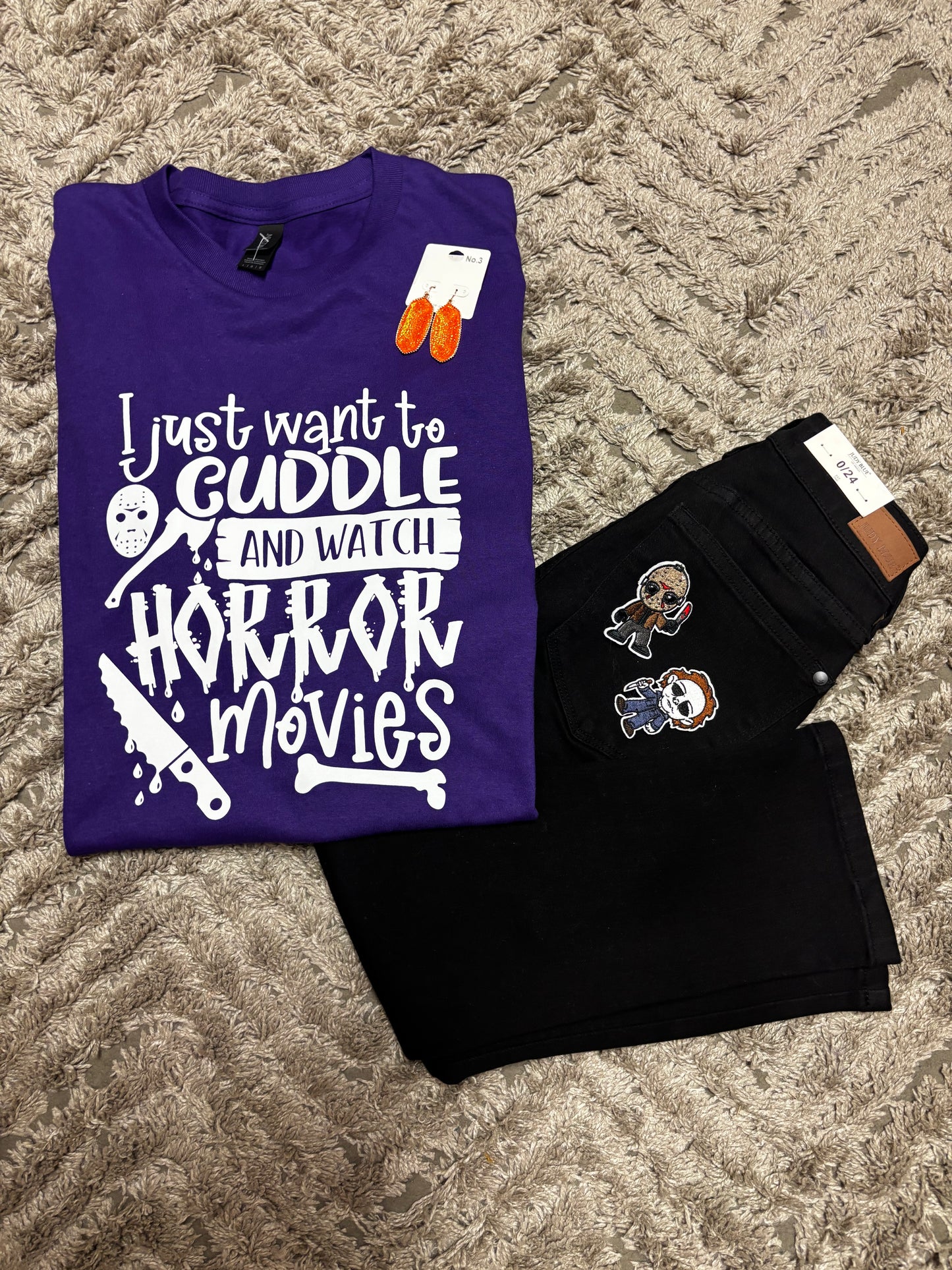 I Just Want To Cuddle & Watch Horror Movies Tee