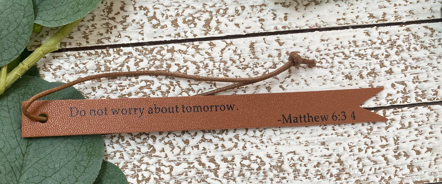 Bible Verse Leather Bookmarks