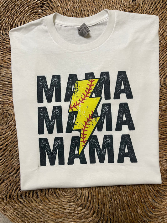 Lightening Bolt Softball Mama Tee (imperfect)