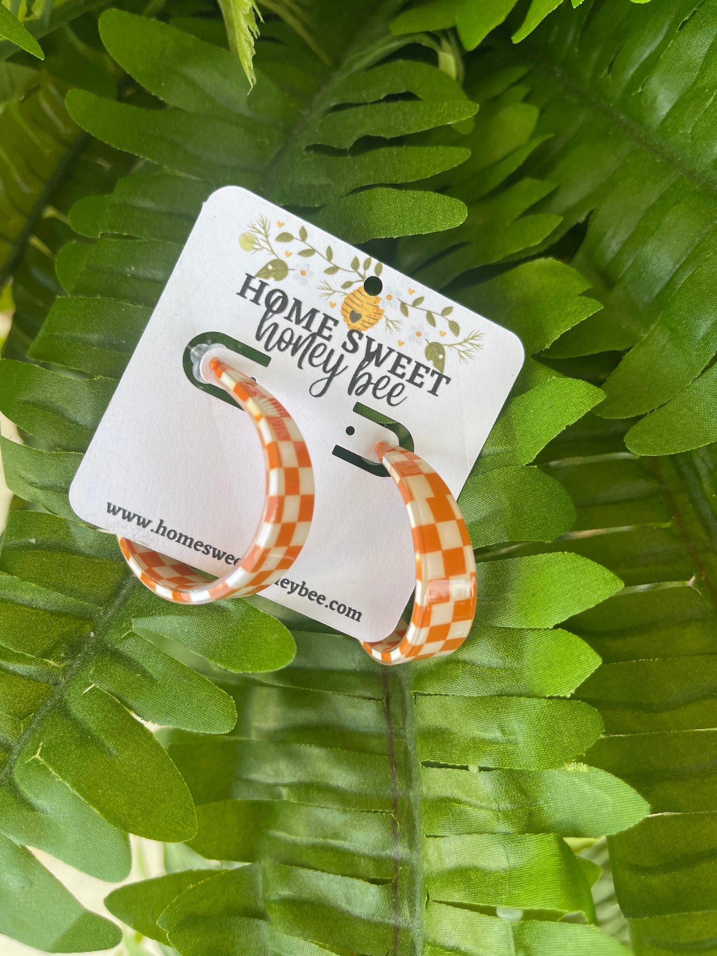 Orange and White Checkered Earrings for Tennessee Fans!