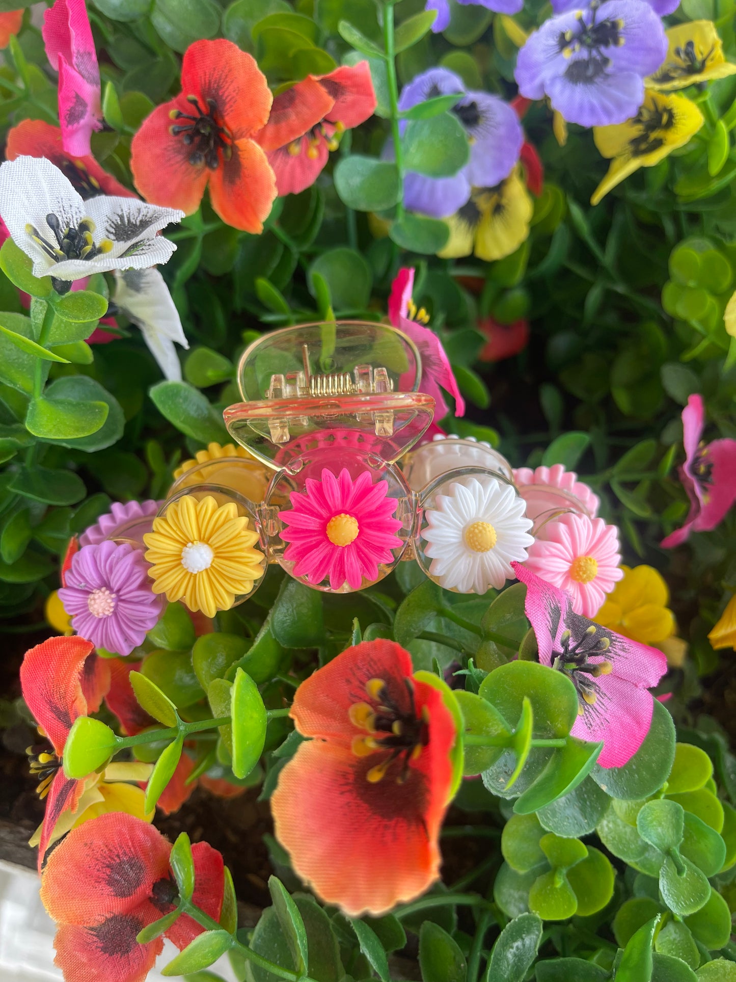 Pastel Colored Flower Hairclip for Women. Spring Hair Clips