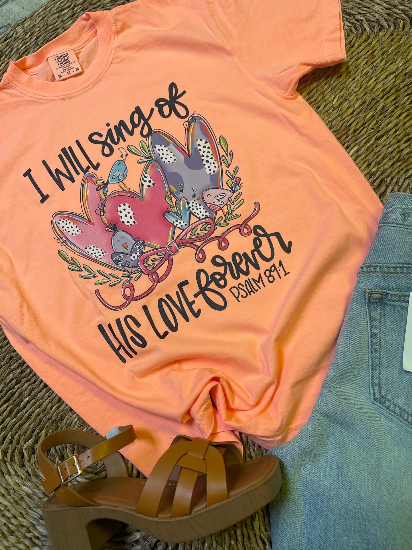I Will Sing Of His Love Forever Comfort Color Tee