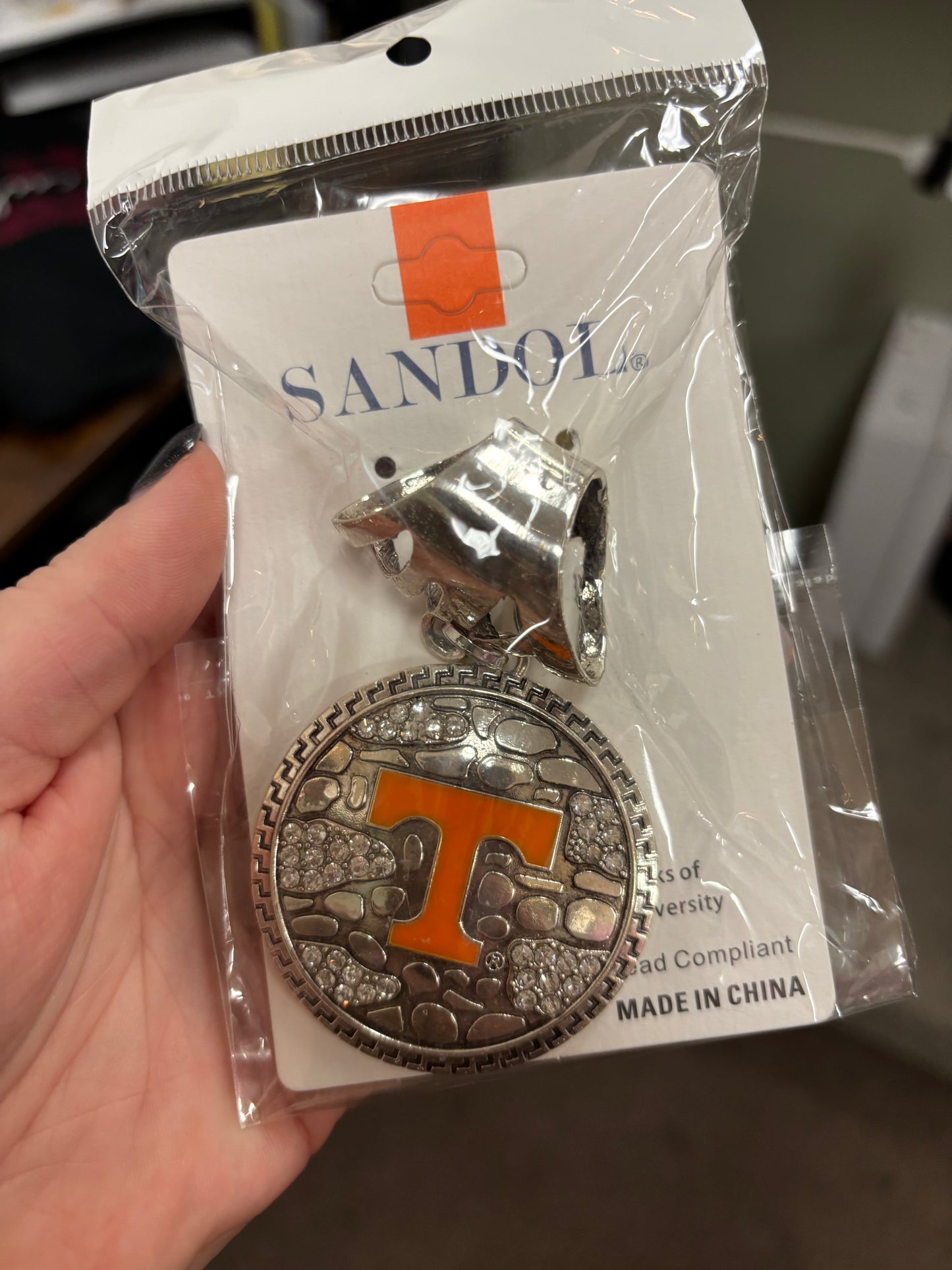Ornate Tennessee 'T' Pendant for Scarf or Necklace