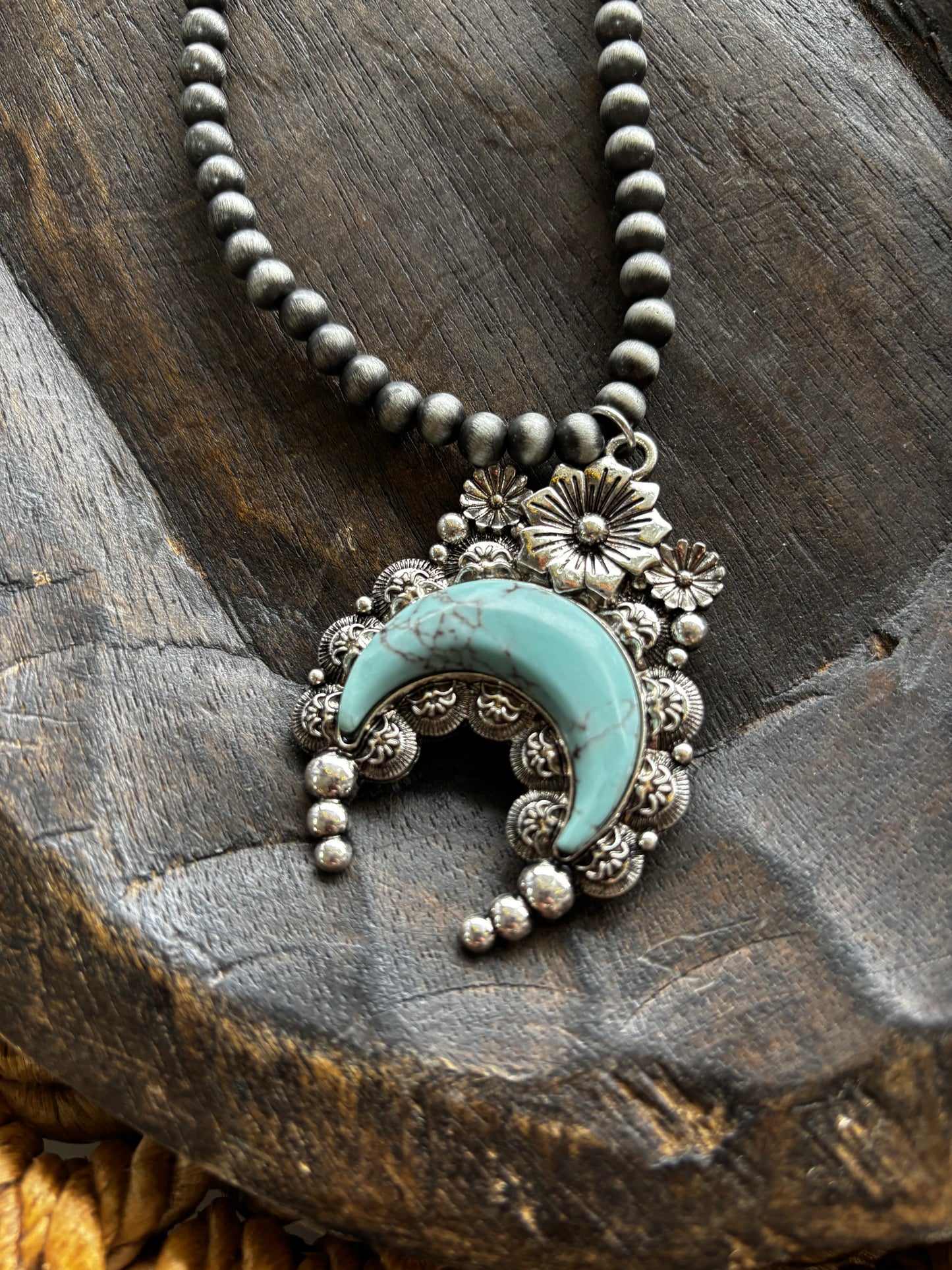 Floral Boho Western Stone Necklace