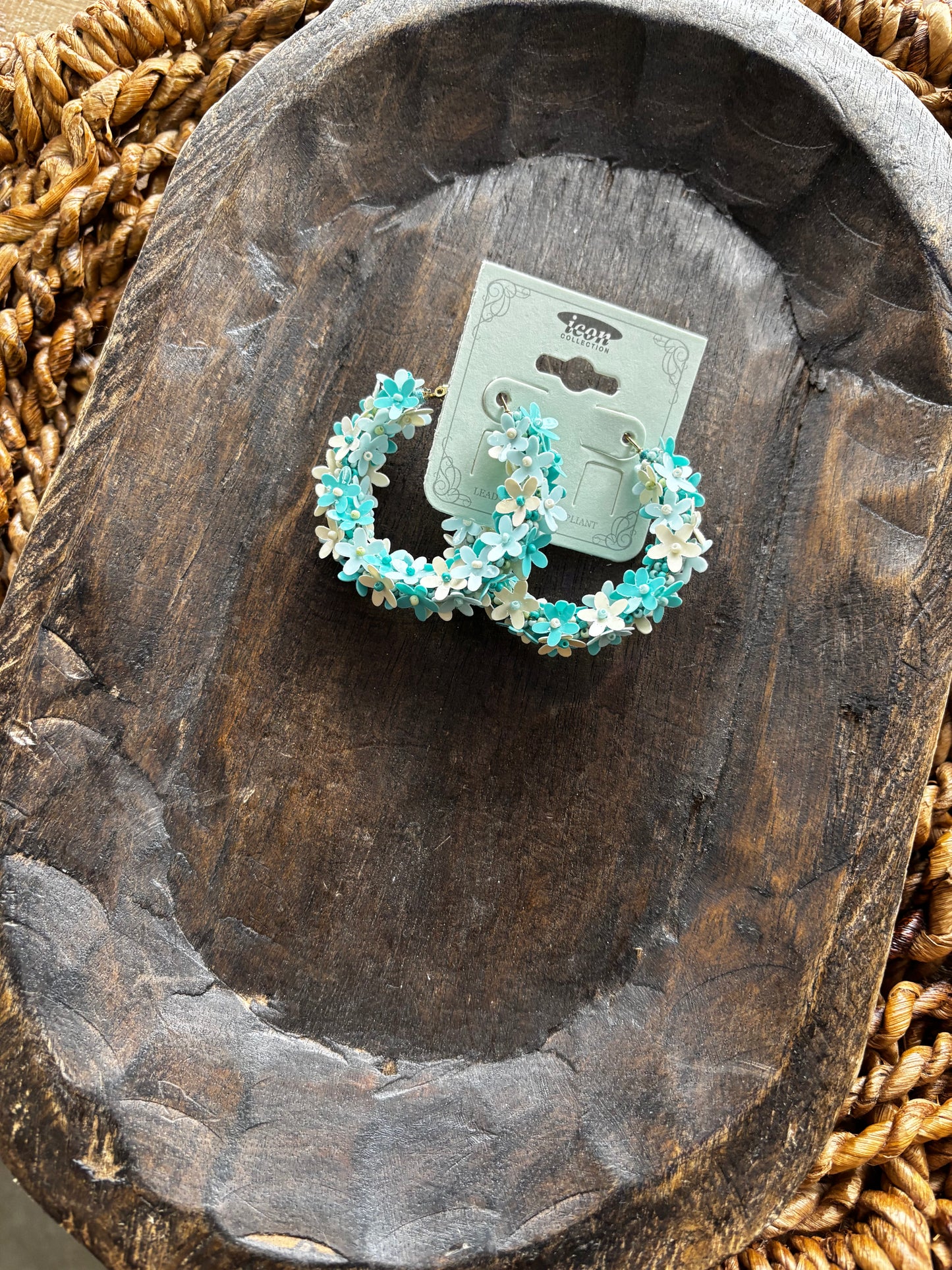 3D Floral Hoop Earrings
