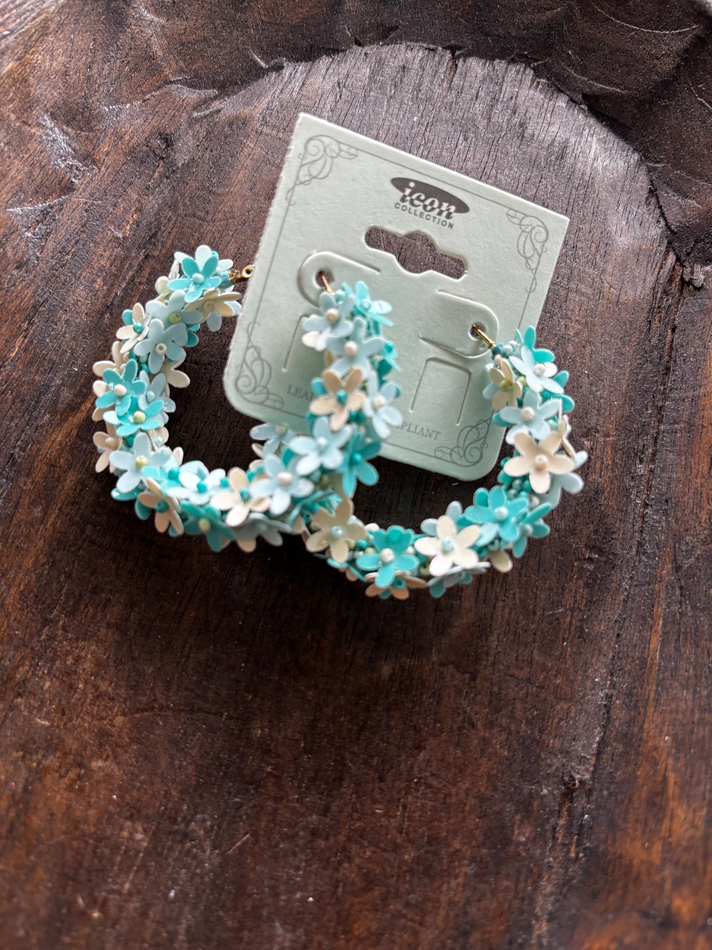 3D Floral Hoop Earrings