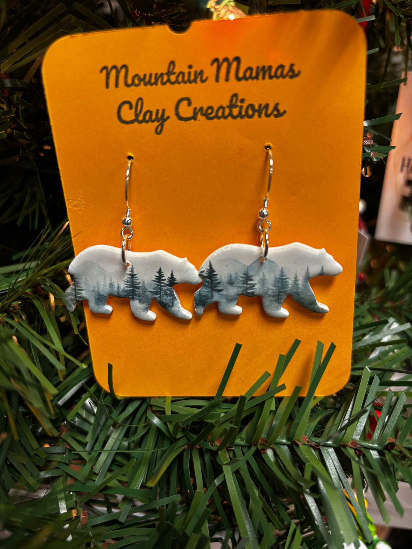 Clay Bear Shaped Forrest Earrings