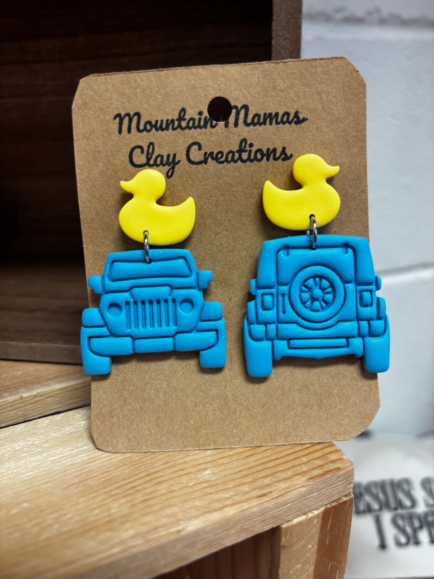 Jeep Duck Clay Earrings