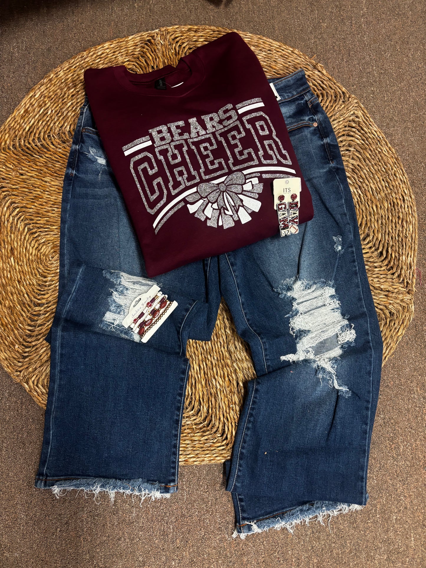 Bears Cheer Glitter Sweatshirt