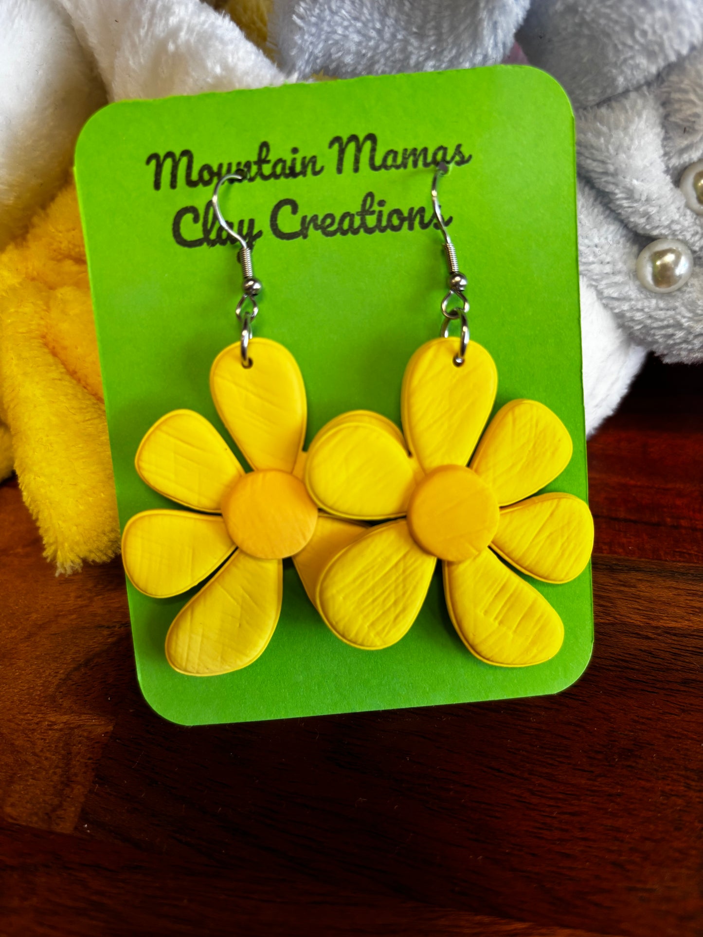 Statement Boho Flower Clay Earrings
