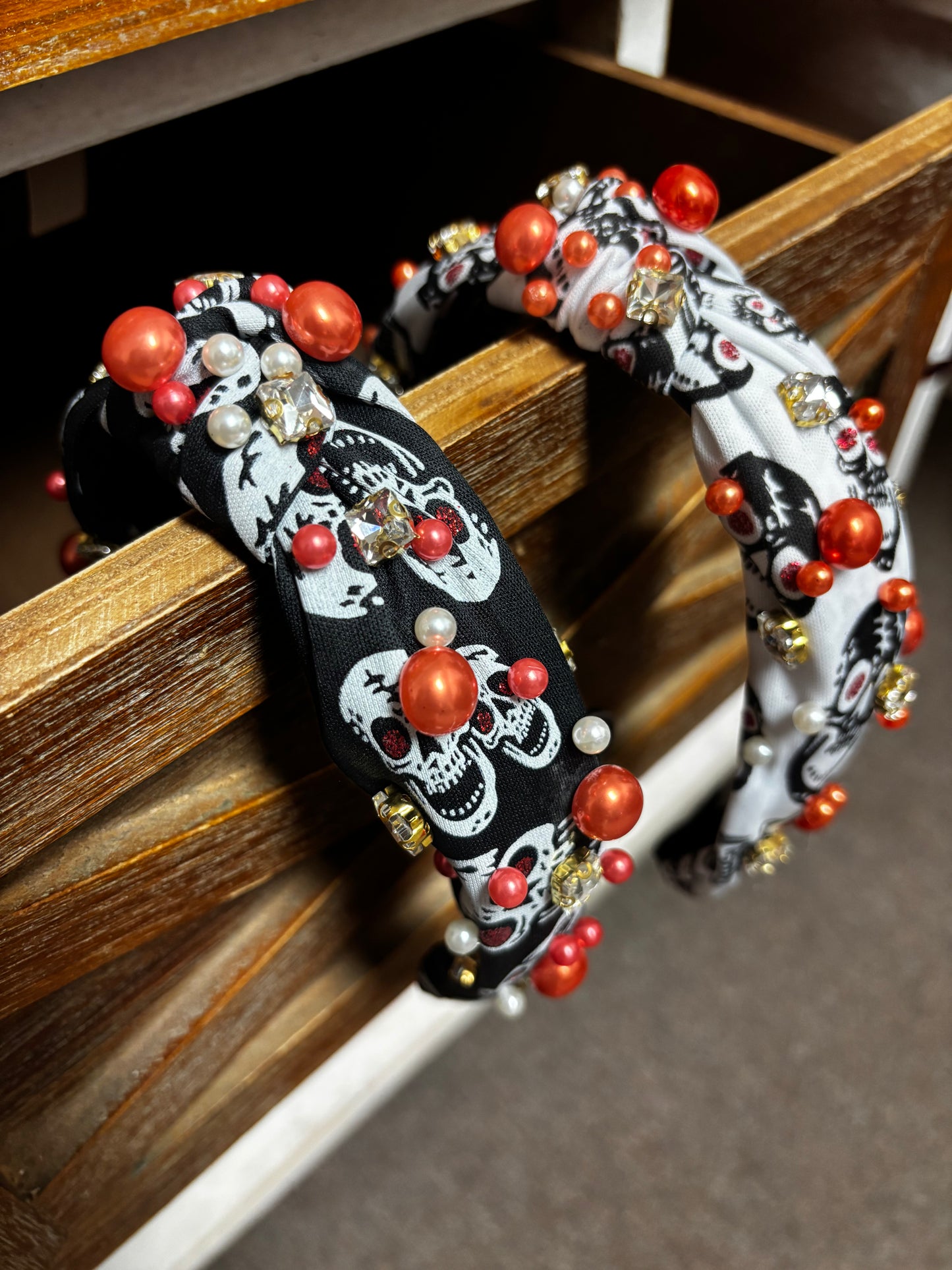 Skull Knotted and Jewel Headband