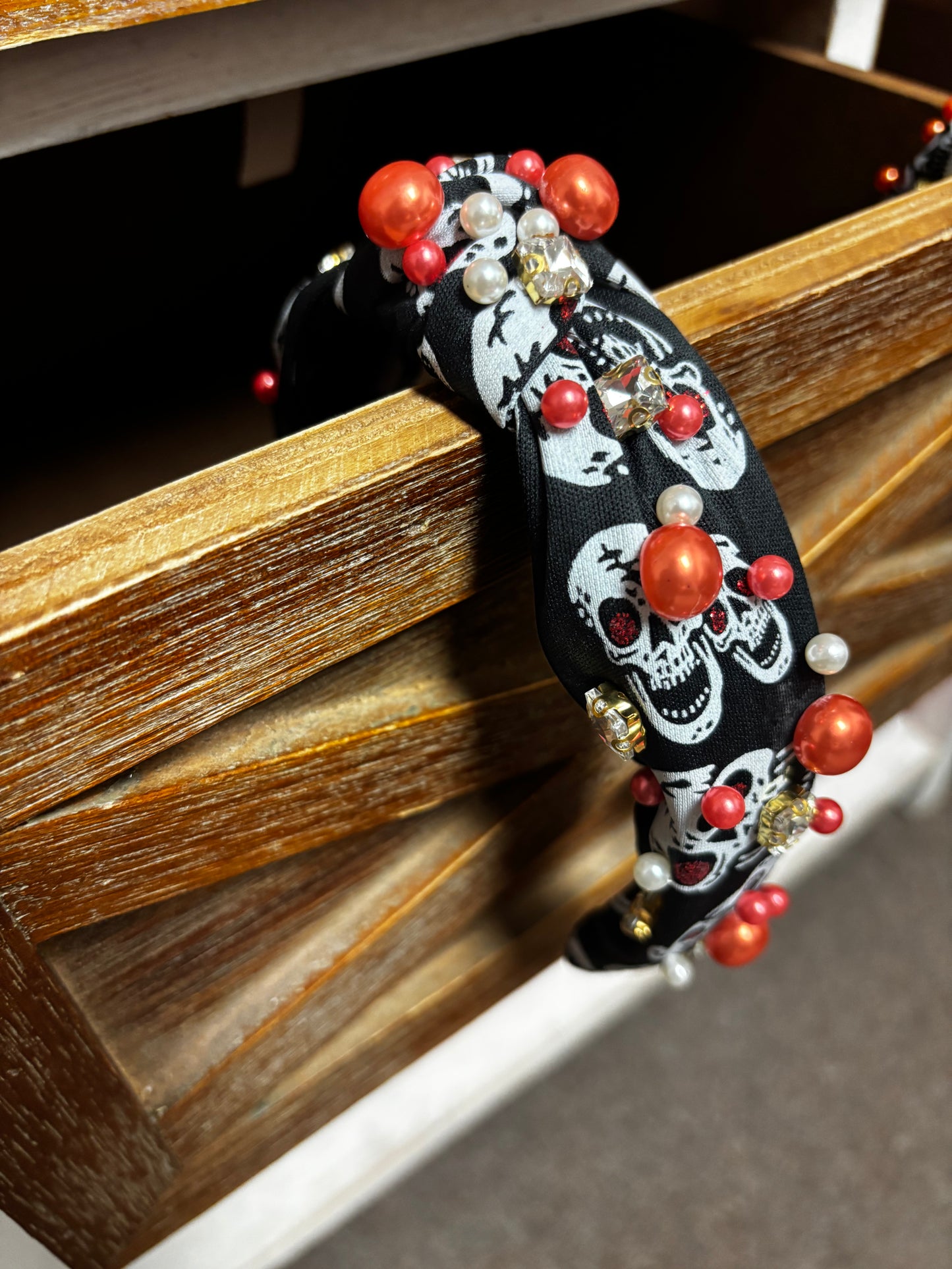 Skull Knotted and Jewel Headband