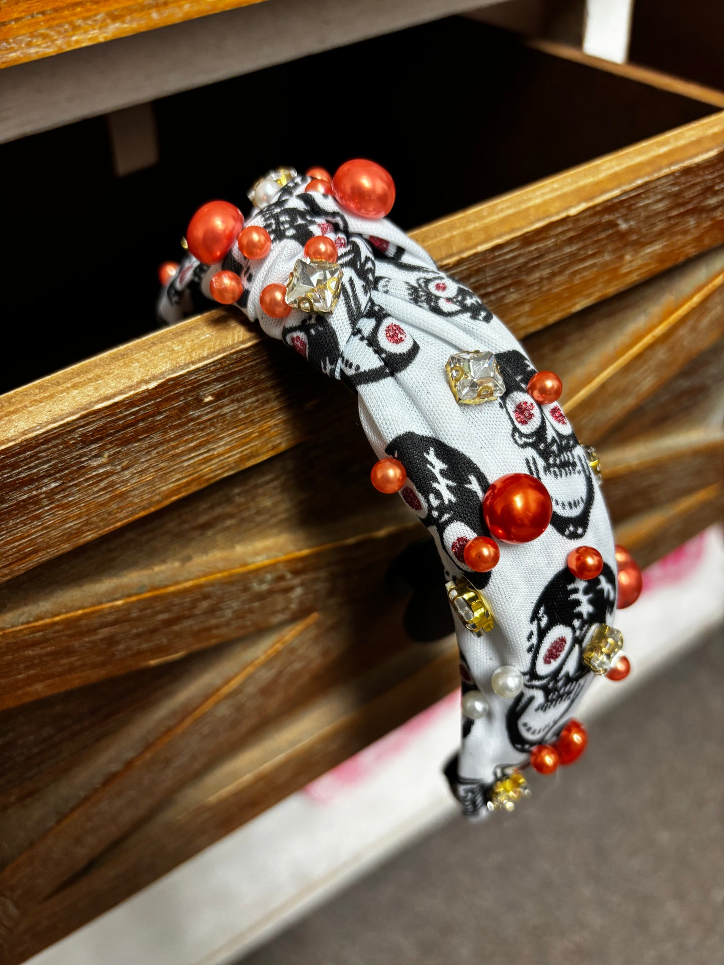 Skull Knotted and Jewel Headband