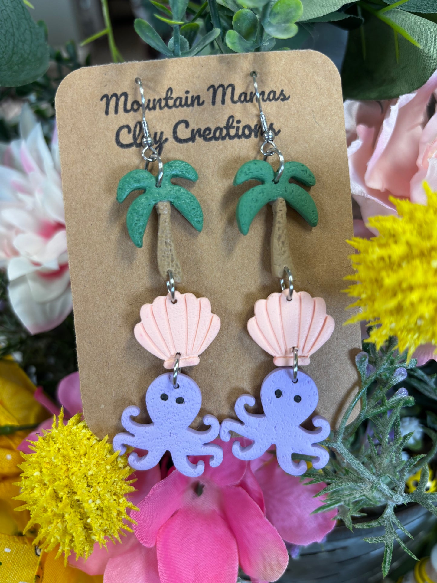 Sandy Shore Dangle Clay Earrings
