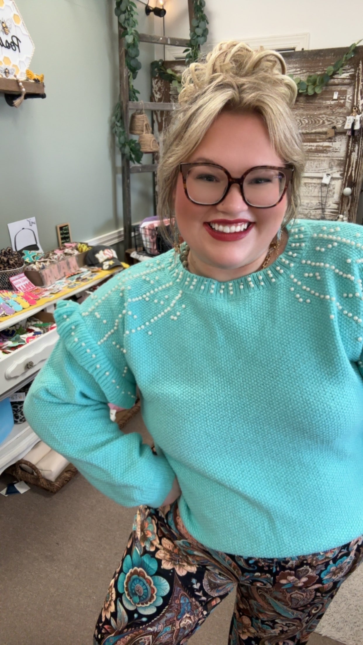 Pearl and Ruffle Sweater