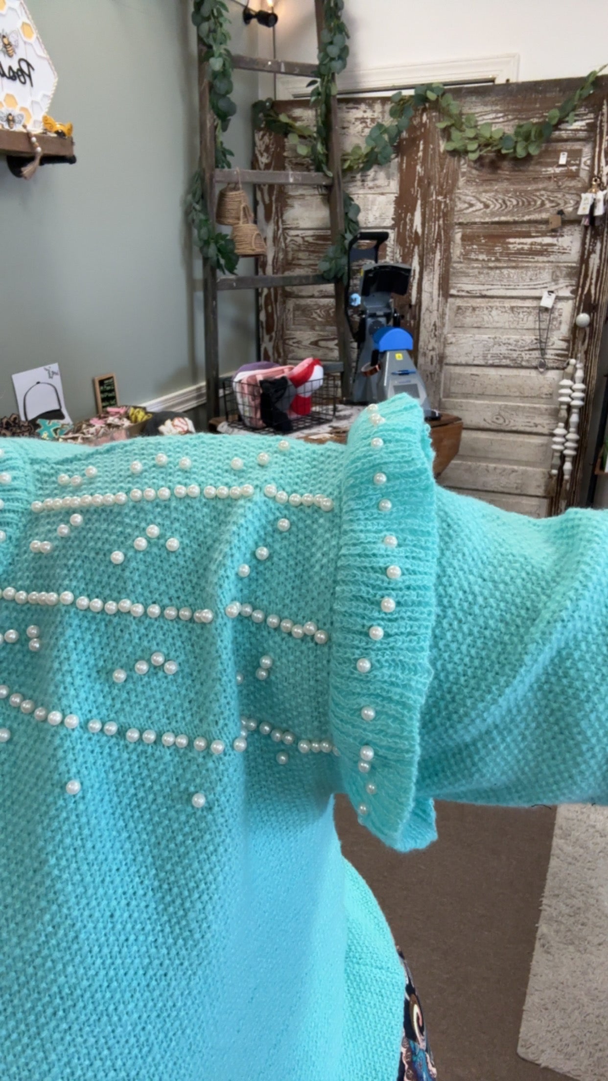 Pearl and Ruffle Sweater