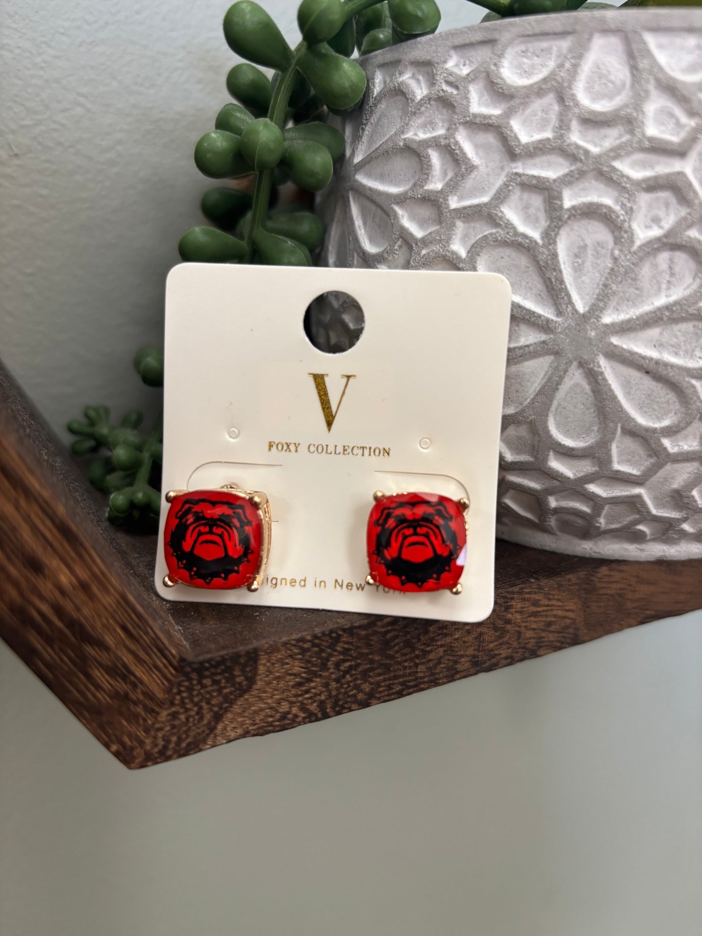 College Football Stud Earrings