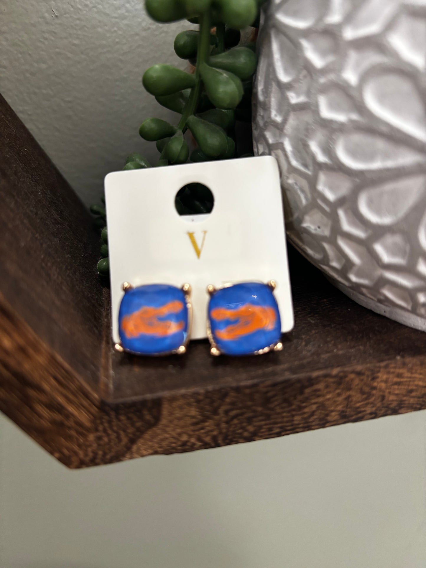 College Football Stud Earrings