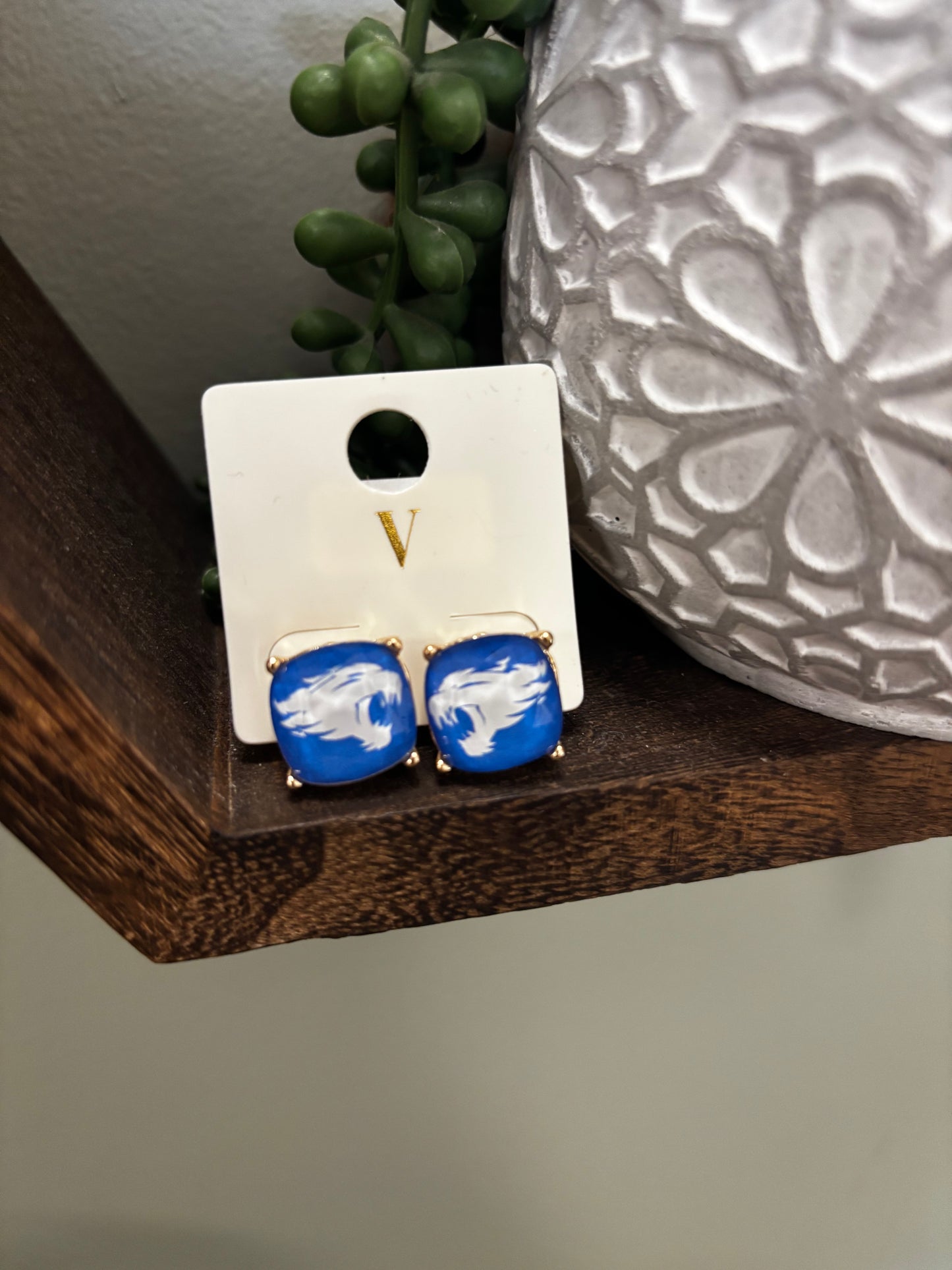 College Football Stud Earrings